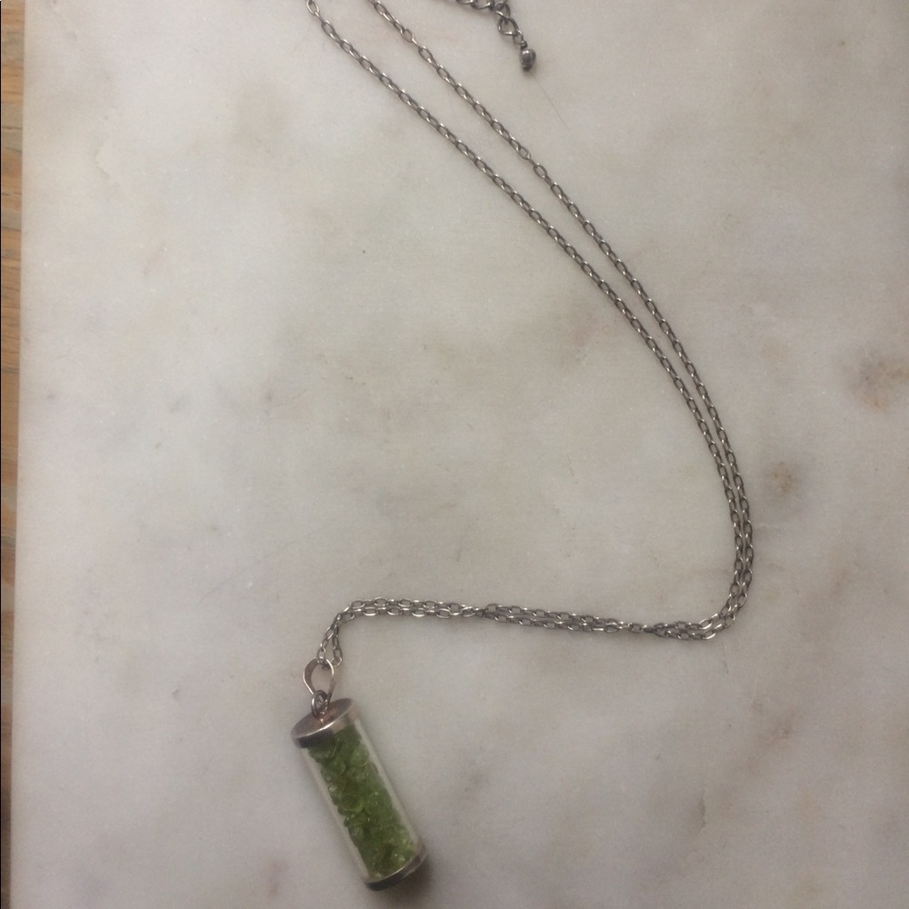 Peridotite vial necklace